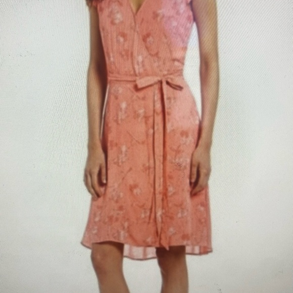 H by Halston Dresses & Skirts - Halston coral wrap dress, sz L